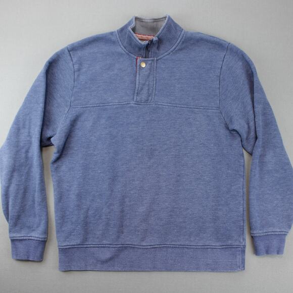 Orvis Fleece Pullover Men’s Medium Blue 1/4 Zip Elastic Hem Outdoor Casual - Picture 1 of 6